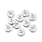 Tarnish Resistant 304 Stainless Steel Links connectors, Laser Cut, Flat Round with Anchor, Stainless Steel Color, 11.5x1mm, Hole: 1.2mm