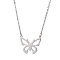 Non-Tarnish Hollow Butterfly 304 Stainless Steel Pendant Necklaces, Cable Chains Necklaces for Women, Stainless Steel Color, 18.58 inch(47.2cm)