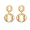 Brass Stud Earrings, Flat Round, Real 18K Gold Plated, 42x35mm