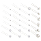 Iron Hair Forks, with Copper Wire Wounding ABS Beads, White, 1set/style