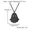 Halloween 304 Stainless Steel Laser Cut Pendant Necklaces, Black, Ghost, 15.75 inch(40cm), pendant: 18x16mm