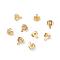 Brass Ear Nuts, Earring Backs, with Loop, Long-Lasting Plated, Real 18K Gold Plated, 8.3x7x3.7mm, Hole: 0.8mm