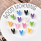 UV Plating Opaque Acrylic European Beads, Large Hole Beads, Mixed Color, Letter V, 20.5x17x13.5mm, Hole: 6mm