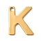 304 Stainless Steel Charms, Letter Charms, Ion Plating(IP), Real 18K Gold Plated, Letter K, 11x9x0.8mm, Hole: 1.2mm