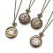 Retro Alloy Openable Quartz Pocket Watch Pendant Necklace, with Iron Chains, Antique Bronze, 30.7~32.3 inch, watch dial: 50~52.5x39~40x13~15.5mm, watch face: 28mm