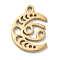 Real 18K Gold Plated 304 Stainless Steel Pendants, Laser Cut, Moon Phase with Constellation Charm, Leo, 13x9.5x1mm, Hole: 1.2mm