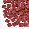 2-Hole Baking Paint Glass Seed Beads, Rectangle, Red, 5x4.5~5.5x2~2.5mm, Hole: 0.5~0.8mm