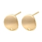 Brass Stud Earring Findings, Flat Round, Nickel Free, Real 18K Gold Plated, 12mm, Hole: 1.5mm, Pin: 1mm