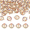50Pcs Flat Round Alloy Connector Charms, Religion Virgin Mary Links, with Colorful Rhinestone, Nickel Free, Golden, 20x17x2mm, Hole: 1.6mm