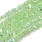Electroplate Transparent Glass Beads Strands, Triangle, Faceted, AB Color, Light Green, 3x2x2mm, Hole: 0.7mm, about 135pcs/strand, 9.21''(23.4cm)