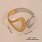 304 Stainless Steel Hinged Bangles for Women, Golden & Stainless Steel Color, Shell Shape, Inner Diameter: 2-1/2 inch(6.5cm)