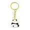 Alloy Enamel Keychain, with Iron Findings, Panda, Golden, 7.8cm, Pendant: 26mm