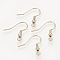 Brass Earring Hooks, with Horizontal Loop, Nickel Free, Coffee Golden, 18.5x19x3mm, Hole: 1.5mm, Pin: 0.8mm