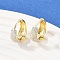 Brass Enamel Hoop Earrings, Cadmium Free & Lead Free, Rack Plating, Long-Lasting Plated, Real 18K Gold Plated, 14x6mm