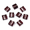 Handmade Silver Foil Lampwork Beads, Square, Dark Red, 12x12x6mm