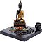 Mini Zen Garden Yin, Yang, Feng Shui and Gossip, Desktop Sandbox, for Meditation and Relaxation, Home Decoration, Mixed Color, 235x190x47.5mm