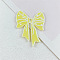 Printed Acrylic Pendants, Bowknot Charms, Yellow, 53x42x2mm, Hole: 2.8mm