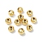 Brass Beads, Round, Long-Lasting Plated, Cadmium Free & Nickel Free & Lead Free, Real 18K Gold Plated, 5x4.5mm, Hole: 1.6mm