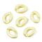 Spray Painted Acrylic Linking Rings, Rubberized Style, Quick Link Connectors, for Curb Chains Making, Twist, Light Goldenrod Yellow, 16x11.5x3mm, Inner Diameter: 8X4.5mm, about 2200pcs/500g