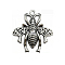 Bee Alloy Charm Pendant Antique Alloy Insect Charm for Jewelry Making Crafts, Antique Silver, 24x26mm
