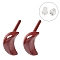 Hypoallergenic Bioceramics Zirconia Ceramic Stud Earrings, No Fading and Nickel Free, Moon, Dark Red, 6.5x4mm