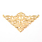 Iron Links, Etched Metal Embellishments, Triangle, Light Gold, 48.5x76.5x1mm, Hole: 1mm