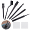 Computer Keyboard Cleaning Brush Kits, including Multi-Use Portable Plastic Handle Nylon Anti Static Brushes, with Tweezers, Cleaning Cloth, Black, 83~167x10~150x0.5~14mm, 8pcs/set