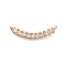 Brass Micro Pave Clear Cubic Zirconia Pendants, Rectangle, Real 18K Gold Plated, 7.5x28x2.5mm, Hole: 1.5mm