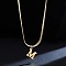 316 Surgical Stainless Steel Initial Pendant Flat Snake Chain Necklaces for Women, Golden, Letter M, 15.75 inch(40cm)
