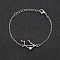 12 Constellations Alloy Rhinestone Link Bracelets, Cable Chain Bracelets for Women, with Star, Libra, 6-3/4 inch(17cm)