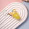 Milk Tea PVC Bag Keychain, Backpack Hanging Decoration, Yellow, 46x29mm