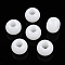 Glass European Beads, Large Hole Beads, Rondelle, White, 14~15x10.5mm, Hole: 5.5~6mm