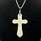 Fashion Style Natural Howlite Cross Pendant Popcorn Chain Necklaces, Platinum