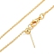 1mm Rack Plating Brass Cable Chain Adjustable Slider Necklaces for Women Men, Cadmium Free & Lead Free, 901 Stainless Steel Clasp, Long-Lasting Plated, Real 18K Gold Plated, 17.72 inch(45cm)