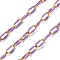 304 Stainless Steel Enamel Cable Chains, Soldered, with Spool, Ion Plating(IP), Real 18K Gold Plated, Medium Purple, 6.5x3x0.5mm, about 32.81 Feet(10m)/Roll