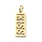 304 Stainless Steel Pendants, with Jump Rings, Laser Cut, Rectangle with Word KISS Charm, Golden, 19.5x7x1mm, Hole: 3mm