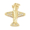 Rack Plating Brass Pendants, with Cubic Zirconia, Plane Charms, Long-Lasting Plated, Lead Free & Cadmium Free, with Jump Ring, Real 18K Gold Plated, 21x18x5.5mm, Hole: 3mm