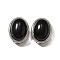 Natural Obsidian Multi-Strand Links, Oval, Cadmium Free & Lead Free, Platinum, 21x16.5x11.5mm, Hole: 3mm