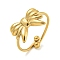 Ion Plating(IP) 304 Stainless Steel Adjustable Rings, Jewely for Women, Bowknot, Golden, US Size 8 1/2(18.5mm)