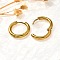 304 Stainless Steel Hoop Earrings for Women, Ion Plating(IP), Real 14K Gold Plated, 26.5x4mm