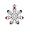 Christmas Theme Alloy Enamel Pendants, Platinum, Snowflake, 22.5x20x1.5mm, Hole: 1.8mm