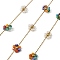 Handmade 304 Stainless Steel Beaded Chains, Soldered, with Dyed Shell Beads & ABS Plastic Pearl & Spool, Ion Plating(IP), Real 18K Gold Plated, Colorful, 9.5~10x8~9x3~3.5mm