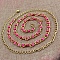Alloy & Plastic Round Beads Twisted Belly Chains, Golden, Magenta, 650x8mm