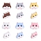 12Pcs 6 Styles Hamster Silicone Beads, Mixed Color, 30.50x24x8mm,Hole: 2mm