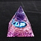 Luminous Constellation Orgonite Pyramid Resin Energy Generators, Reiki Round Stone Inside for Home Office Desk Decoration, Libra, 60mm