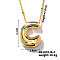 Simple and Stylish Brass Letter Pendant Satellite Chain Necklaces for Women Men, Golden, Letter C, 16.14 inch(41cm)