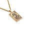 304 Stainless Steel Curb Chain Rectangle with Constellation Pendant Necklaces, Golden, Capricorn, 23.62 inch(60cm)