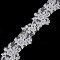 2 Yards Polyester Flower Lace Trim with Plastic Beads, Garment Accessories, White, 2-3/8 inch(60mm)