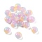 Two Tone Transparent Resin Beads, Imitation Cat Eye Beads, Rondelle, with Glitter Powder, Pink, 10x6mm, Hole: 1.5mm