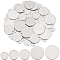 100Pcs 5 Styles 304 Stainless Steel Pendants, Stamping Blank Tag, Flat Round Charm, Stainless Steel Color, 10~30x0.8~1mm, Hole: 1.4~1.6mm, 20pcs/style